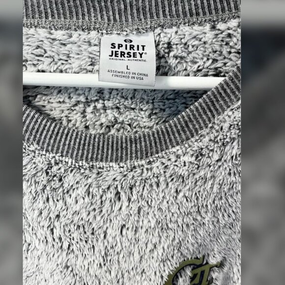 Georgia Tech Gray Teddy Sherpa Pullover Sweatshirt Adult size L - Picture 3 of 4